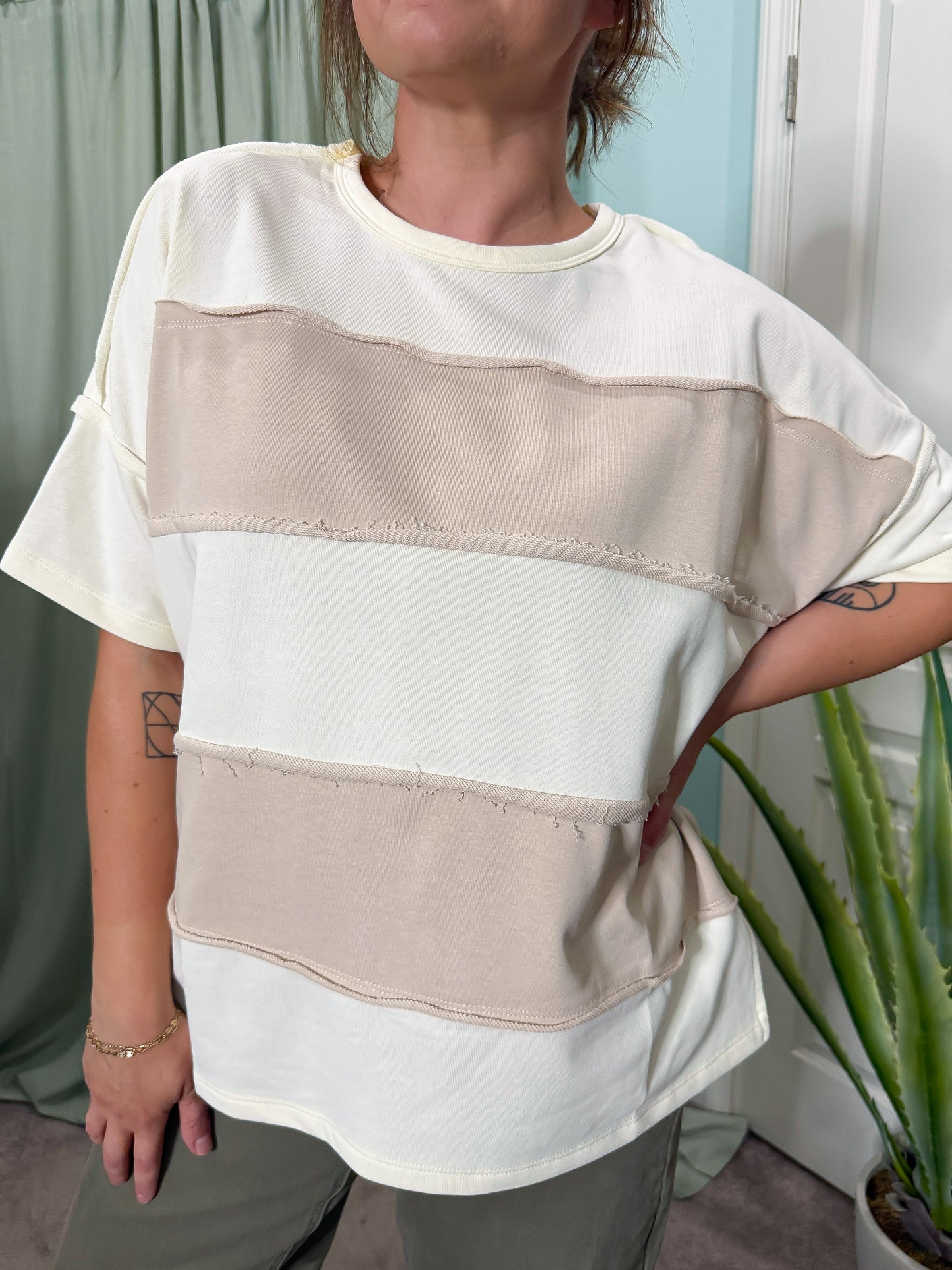 Springfield French Terry Color Block Top
