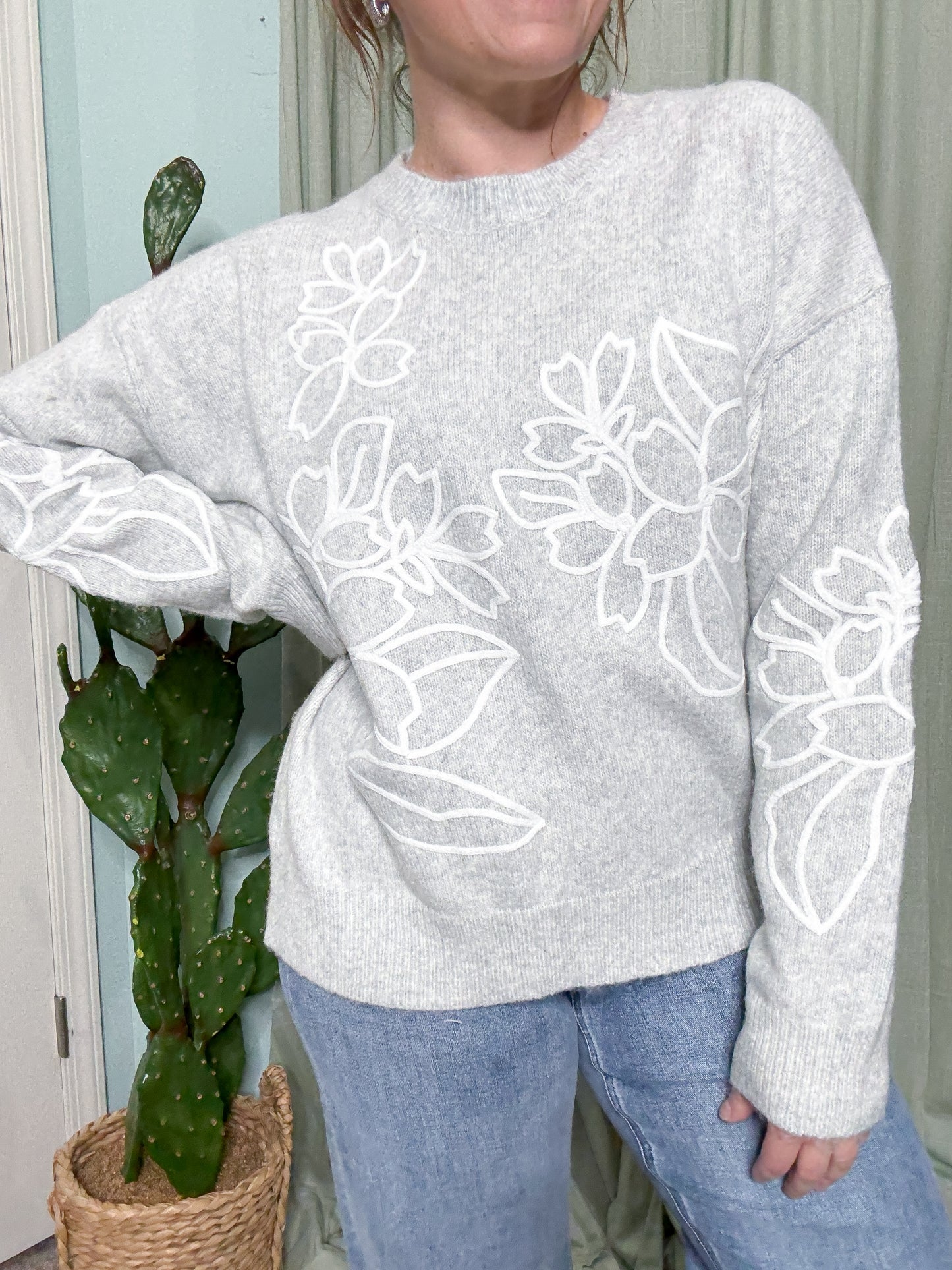 Jasmine Floral Embroidered Sweater