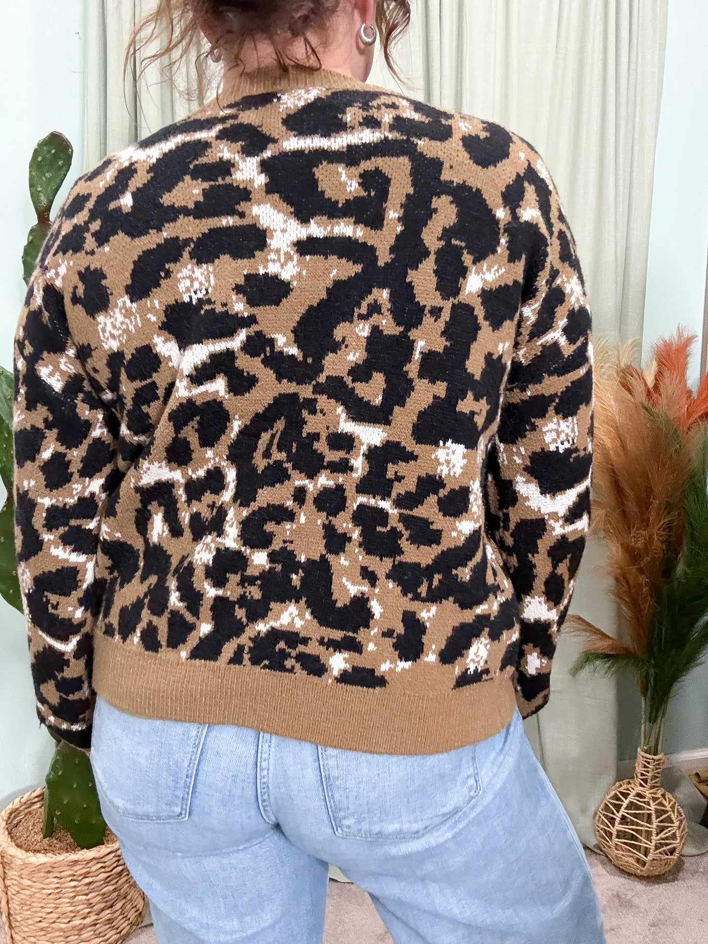Sammi Leopard Knit Cardigan Sweater