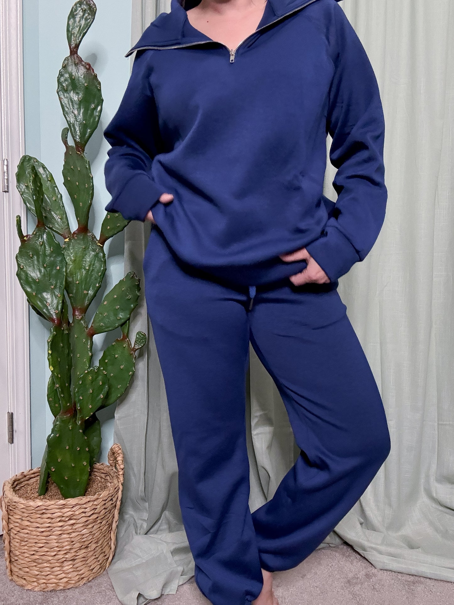 SET- Priority Boarding Navy Quarter Zip Pullover + Jogger