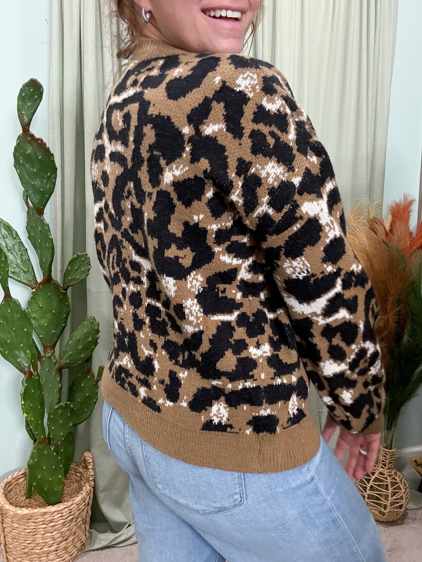 Sammi Leopard Knit Cardigan Sweater