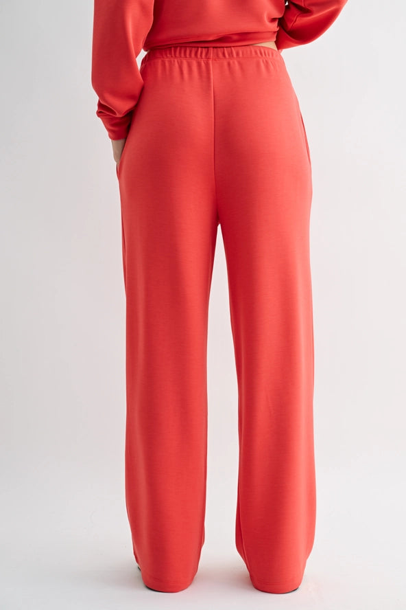 Reset + Recover Luxe Modal Tee + Wide Leg Pant Set in Brushed Brick