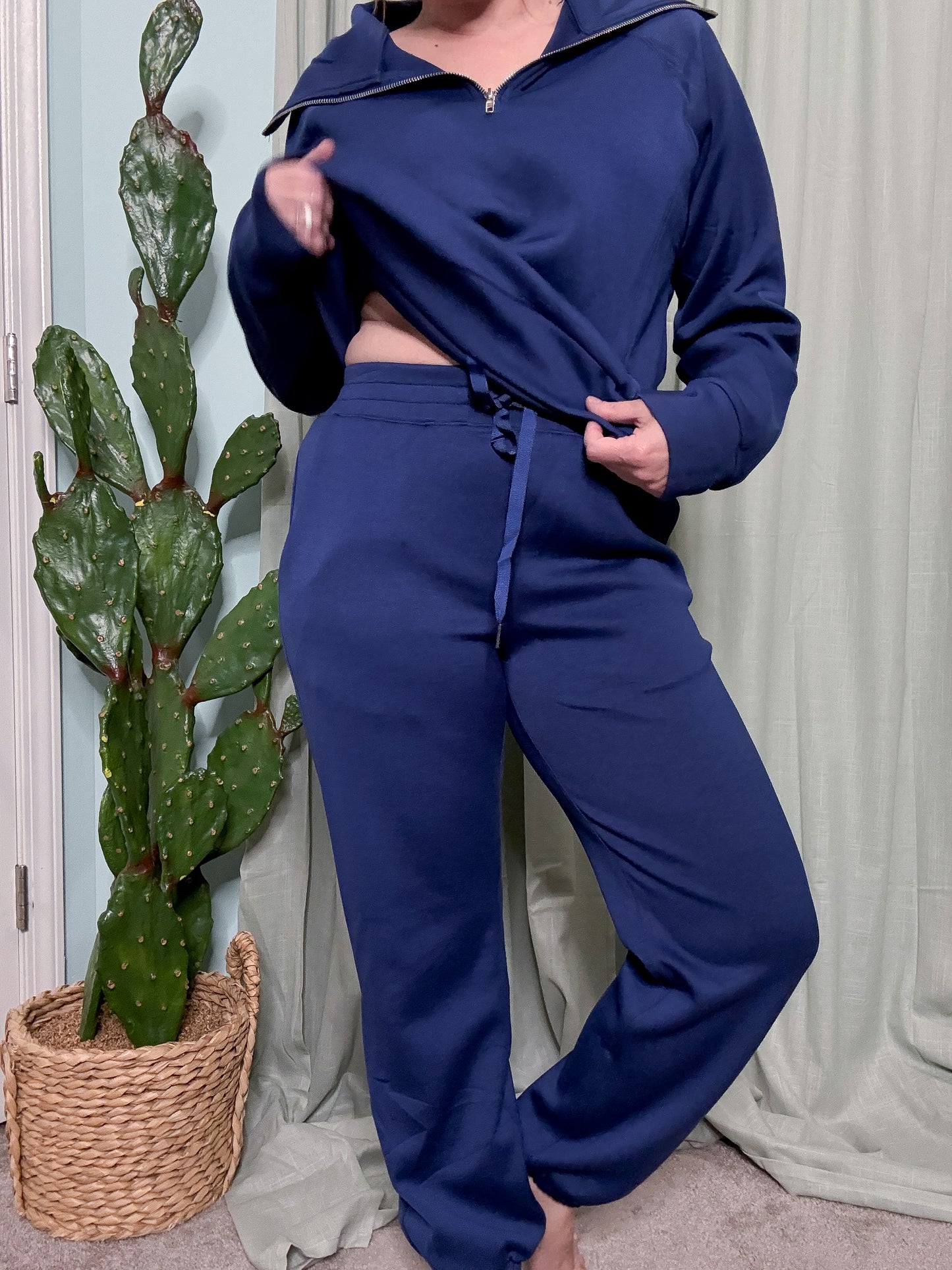 SET- Priority Boarding Navy Quarter Zip Pullover + Jogger