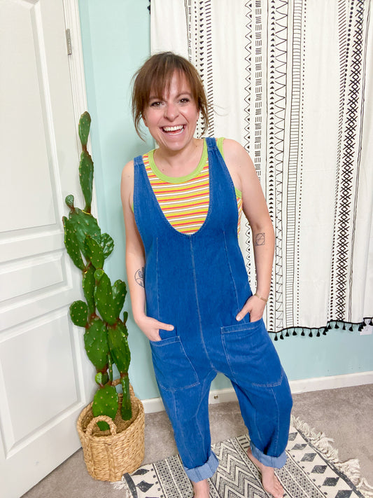 Texas Hold 'Em Relaxed Fit Denim Jumpsuit