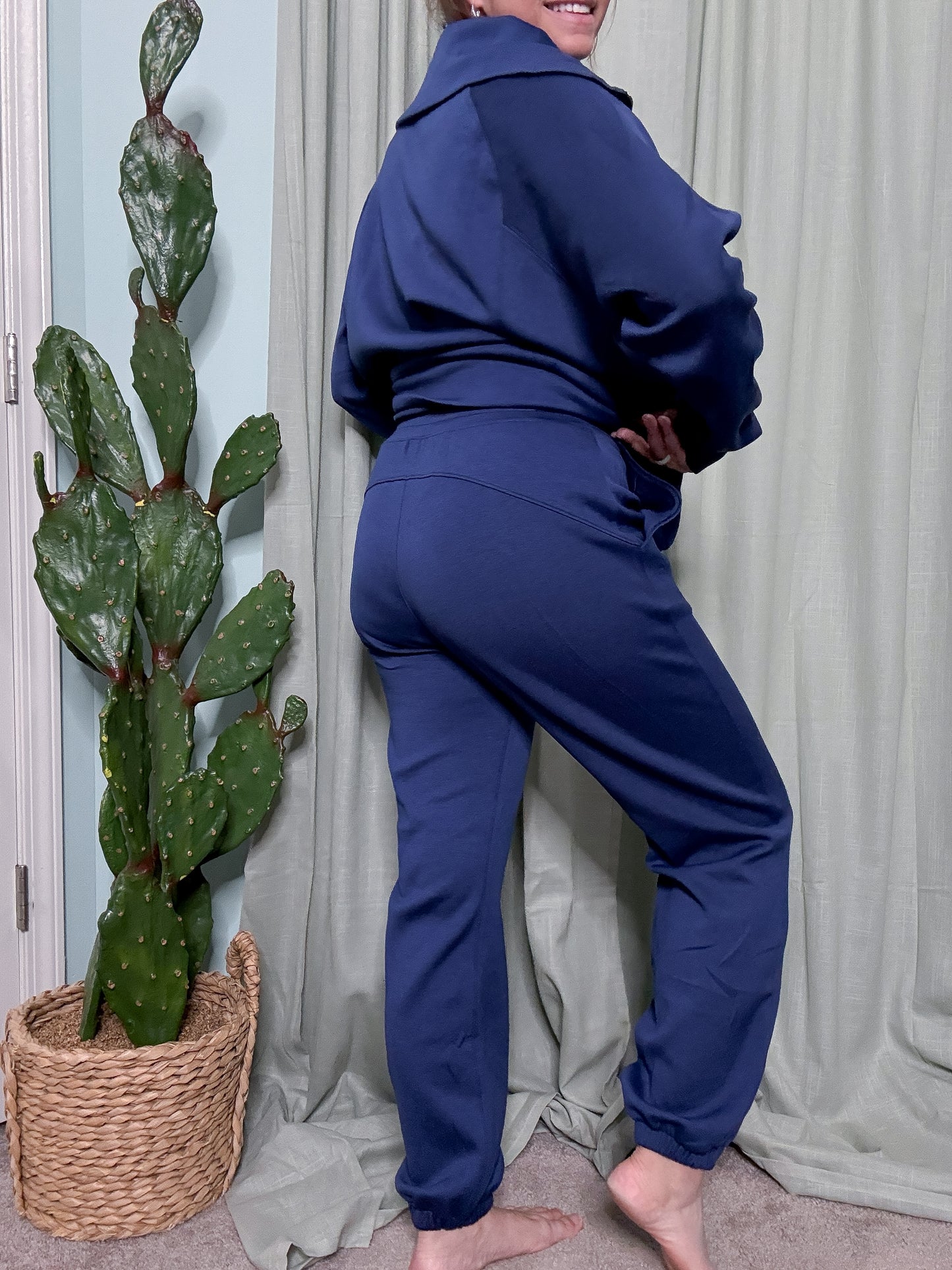 SET- Priority Boarding Navy Quarter Zip Pullover + Jogger