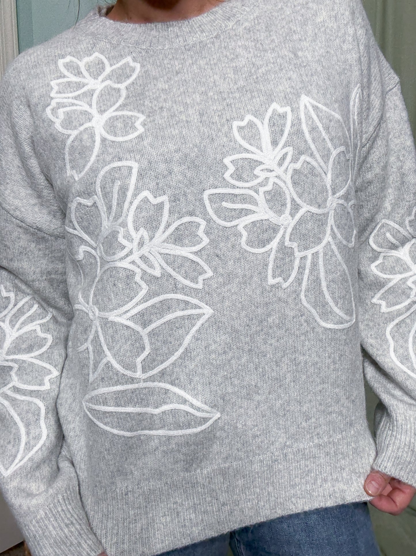Jasmine Floral Embroidered Sweater
