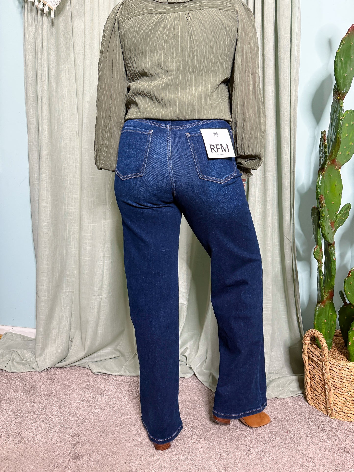 RFM DENIM Hailey High Rise Slim Wide Leg Jeans