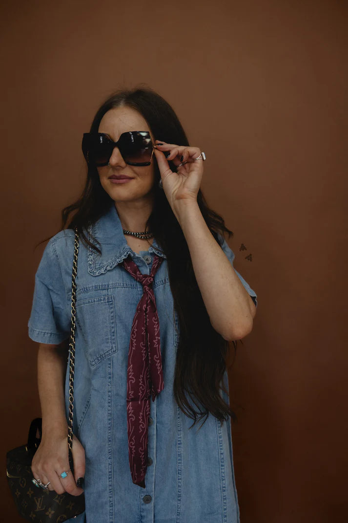 Mesa Cotton + Tencel Blend Button Up Denim Dress