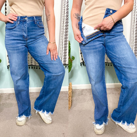 Lovervet Denim Rachel Tummy Control 90s Vintage Style Wide Leg Jeans