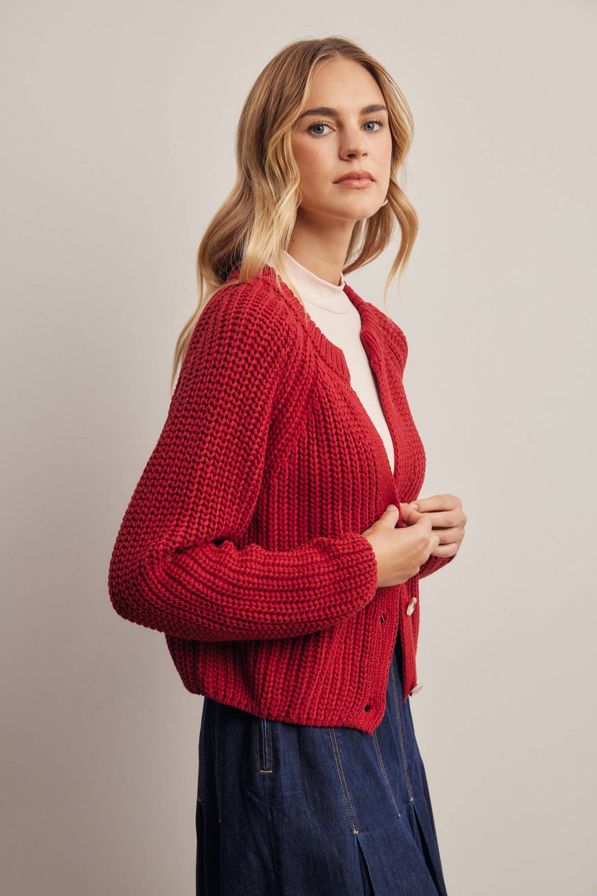 Hermione 100% Cotton Chunky Knit Cardigan