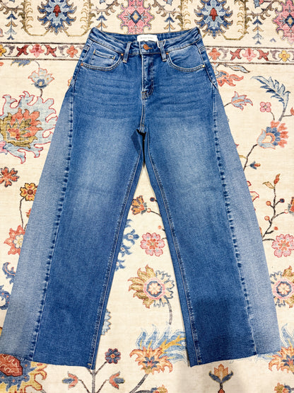 Risen Mary-Kate Two-Tone Slouchy Barrel Jeans