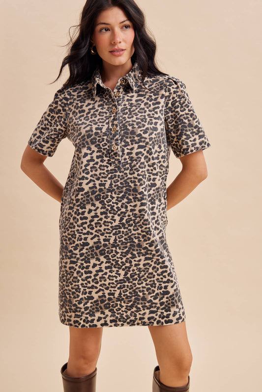 Wild + Free Cotton Blend Animal Print Dress
