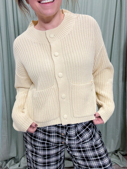 Chalet Button Up Chunky Knit Cardigan Sweater