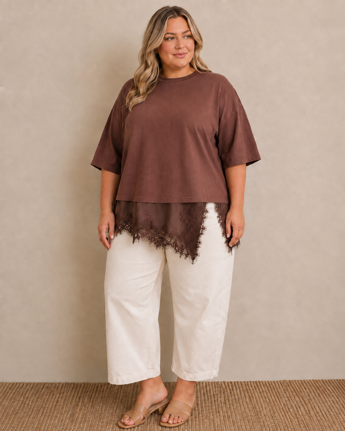 Ariana 100% Cotton Asymmetrical Lace Tunic Top