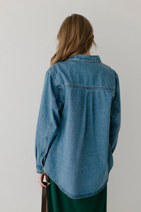 Morgan 100% Cotton Relaxed Denim Overshirt