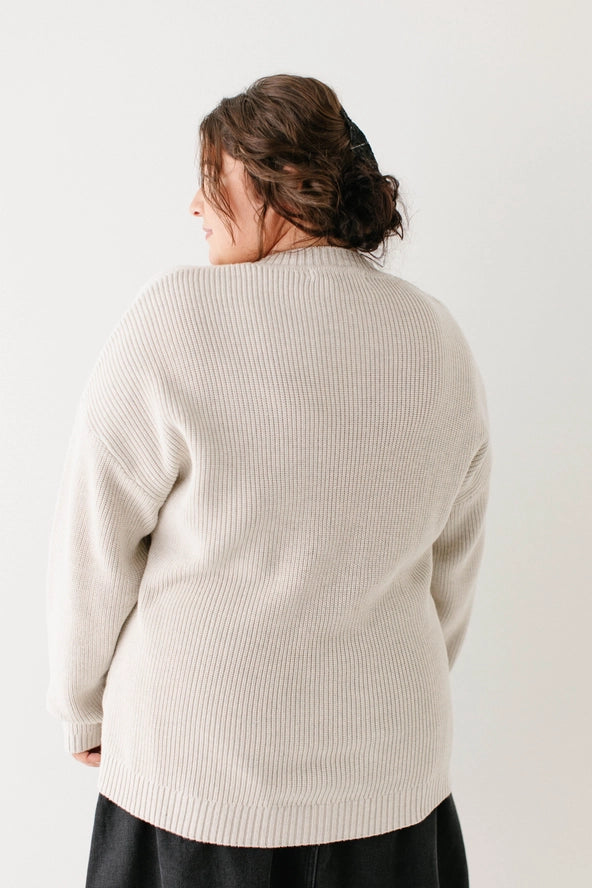 Cloud Dancer 100% Cotton Drop Sleeve Sweater