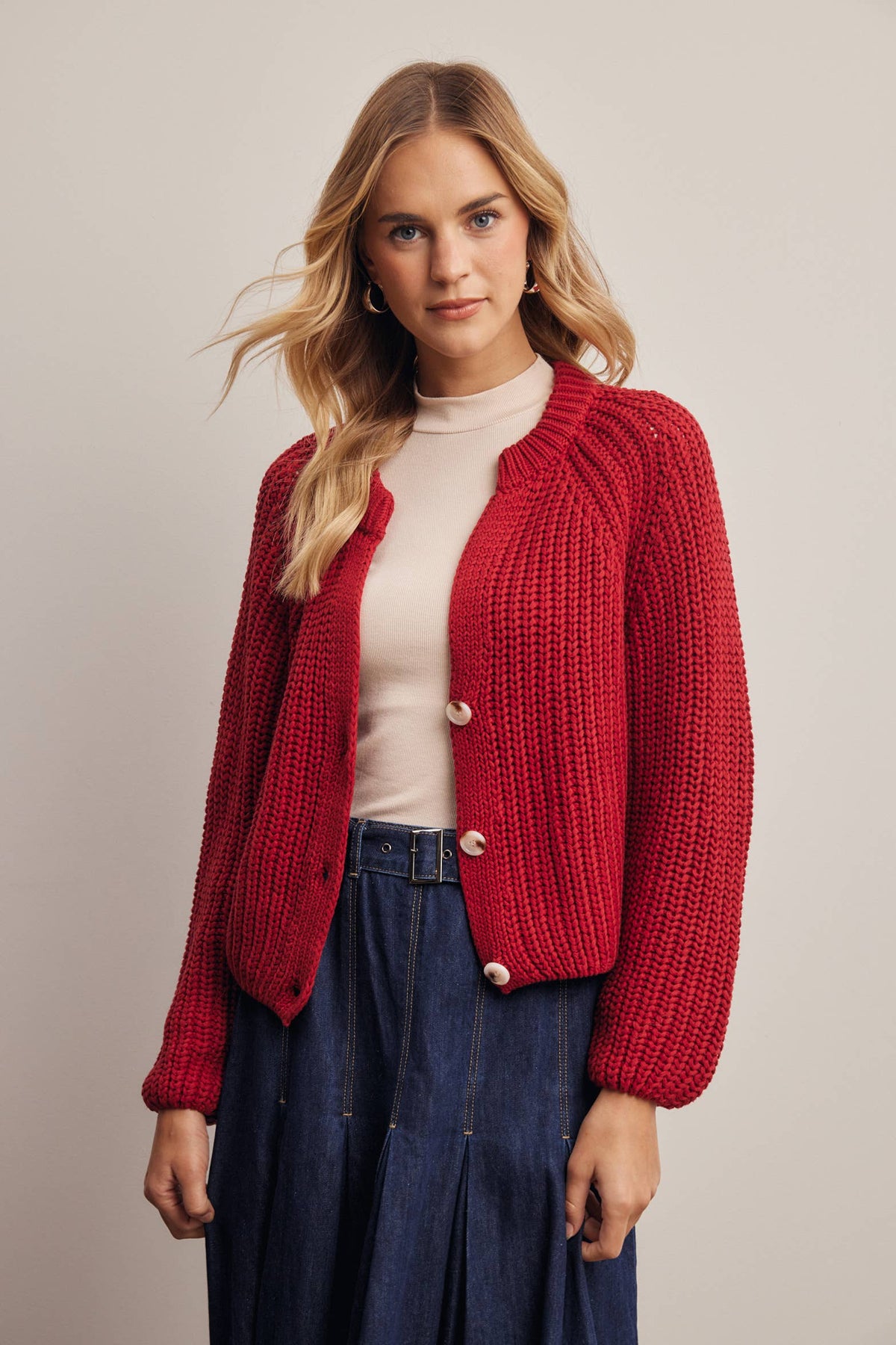 Hermione 100% Cotton Chunky Knit Cardigan