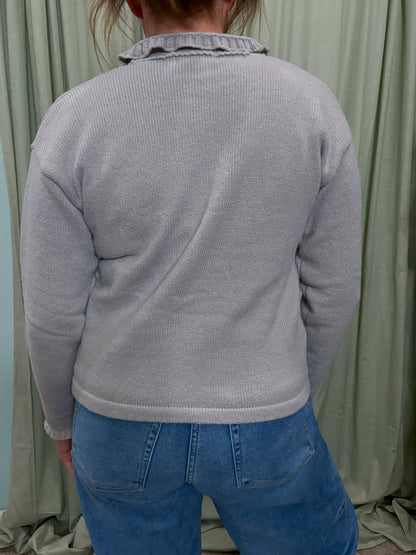 Morning Frost Roll Collar Cardigan Sweater