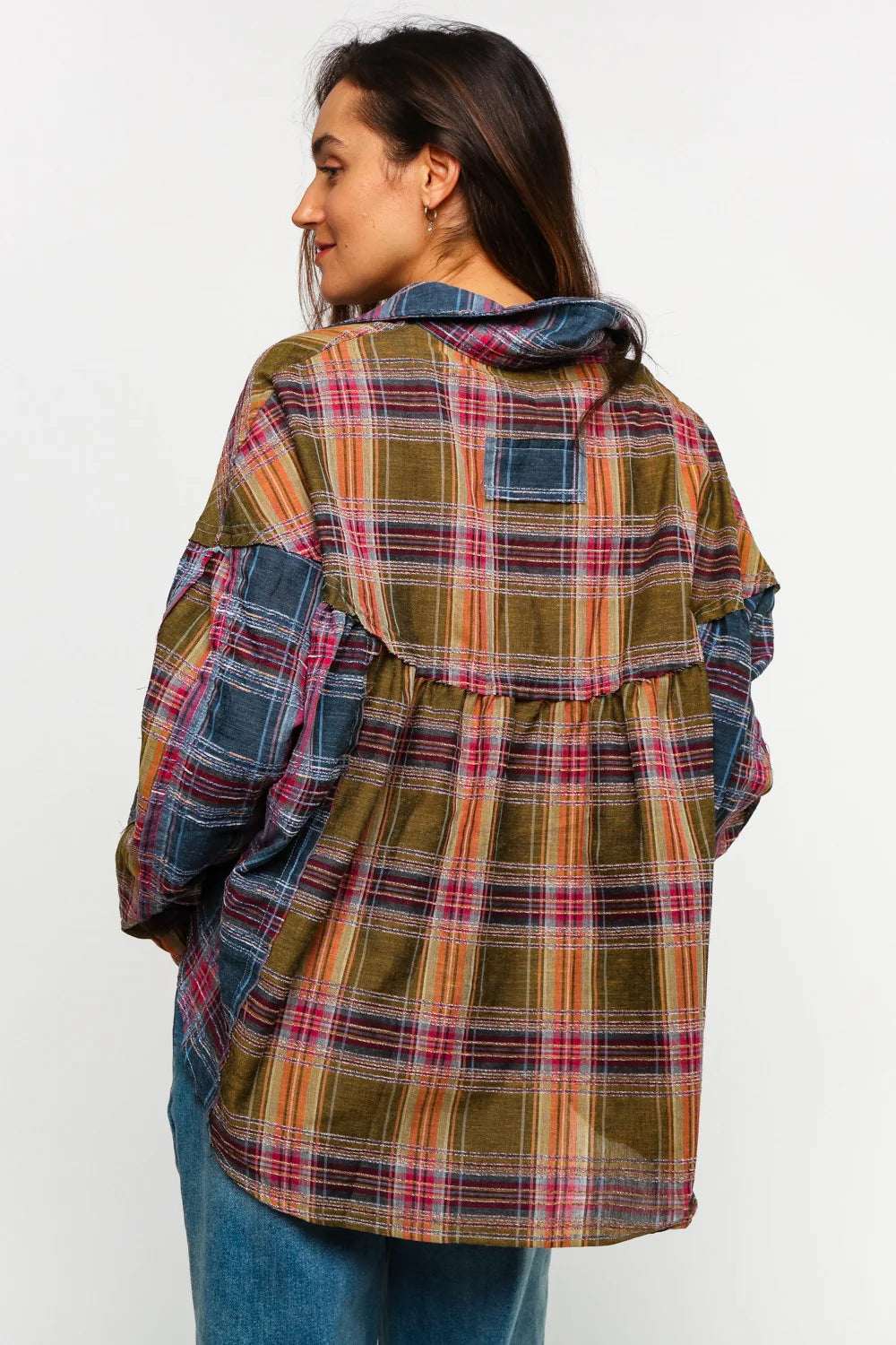 Astoria Multicolor Plaid Oversized Button Up Shirt