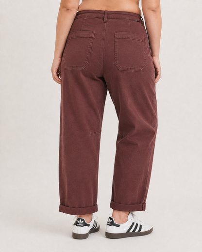 RISEN Denim Americano High Waist Cuffed Barrel Jeans