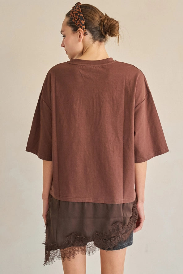 Ariana 100% Cotton Asymmetrical Lace Tunic Top