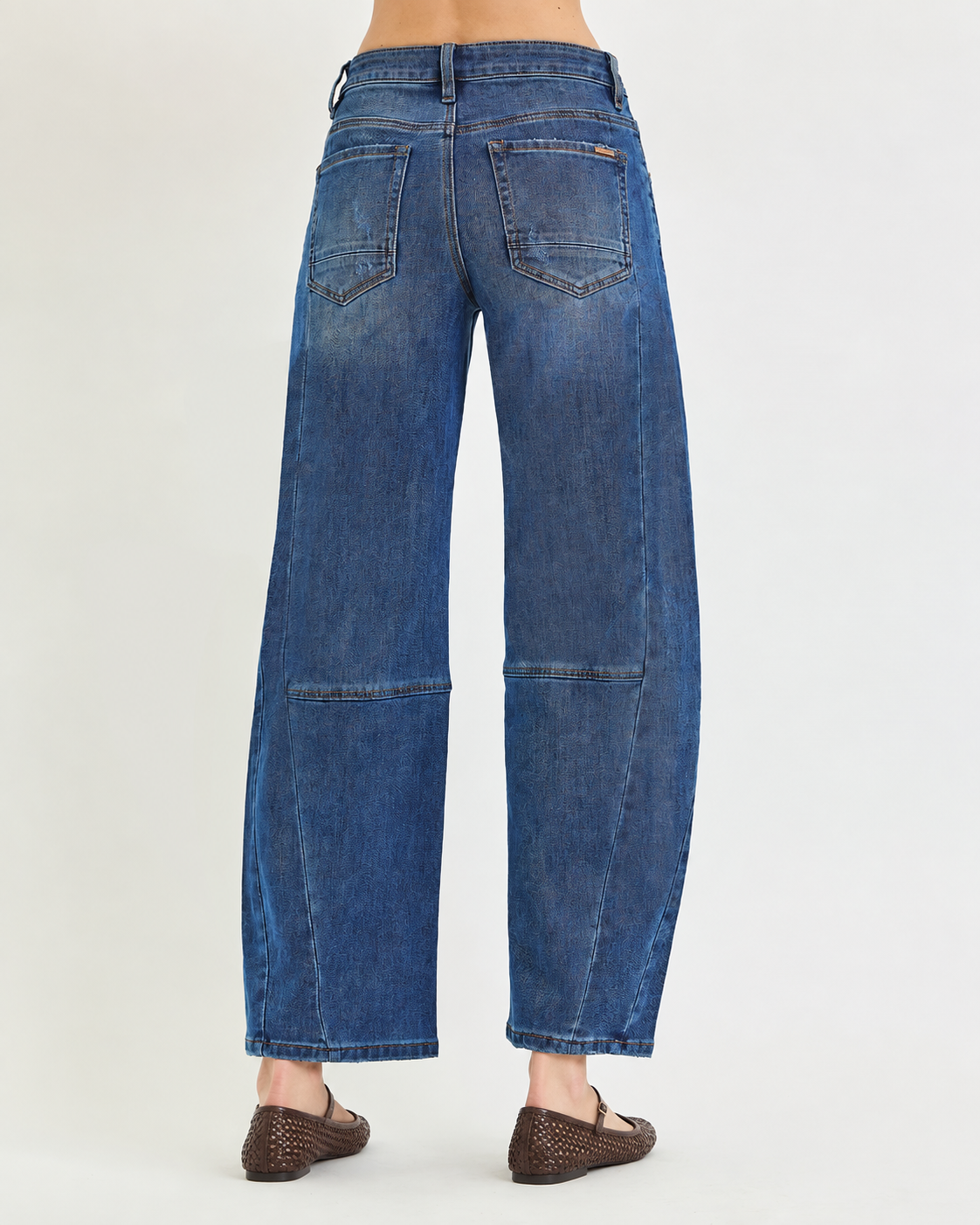 Risen Denim Dean High Rise Slouchy Barrel Jeans with Seam Details