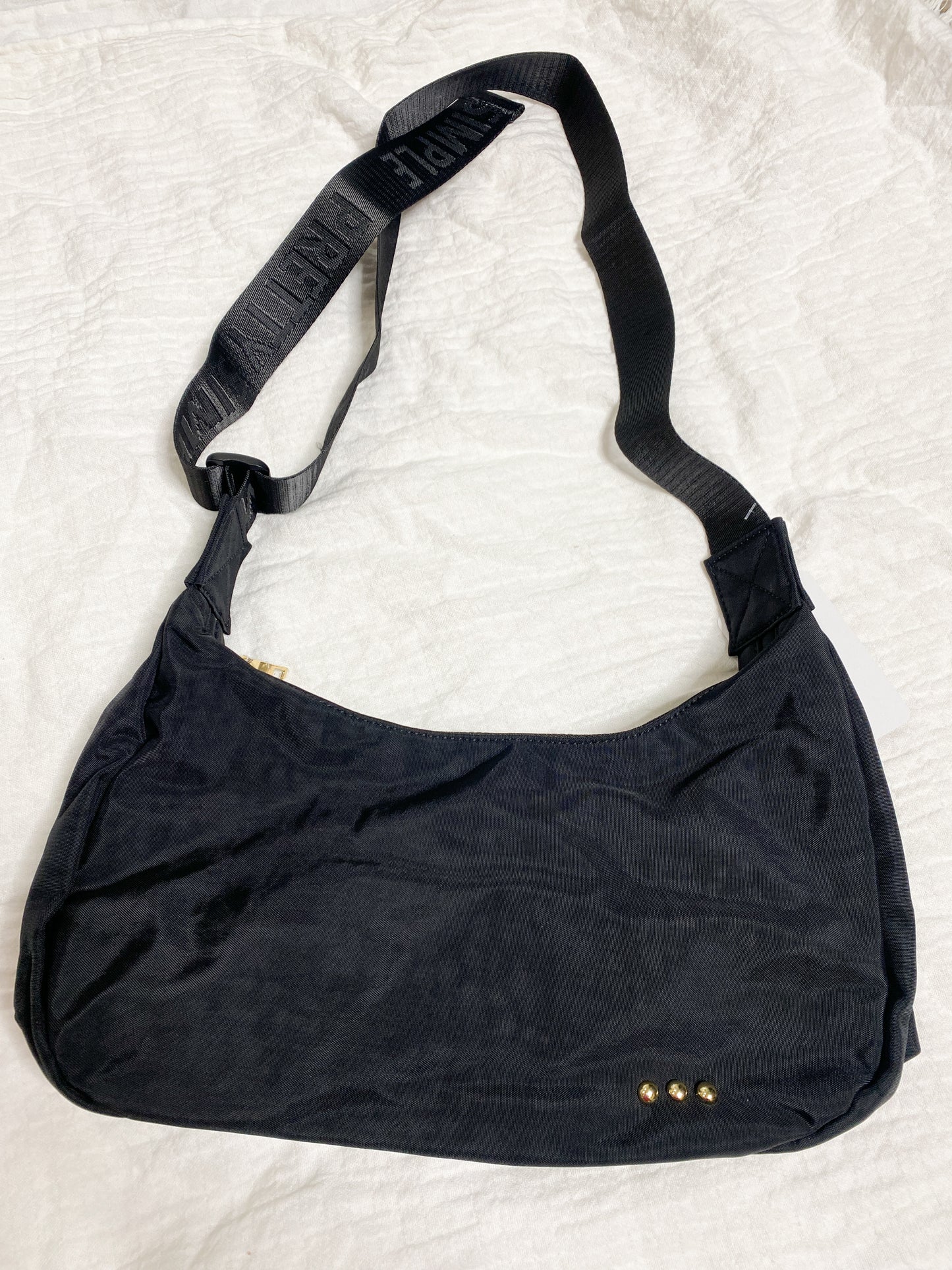Devin Black Adjustable Hobo Bag