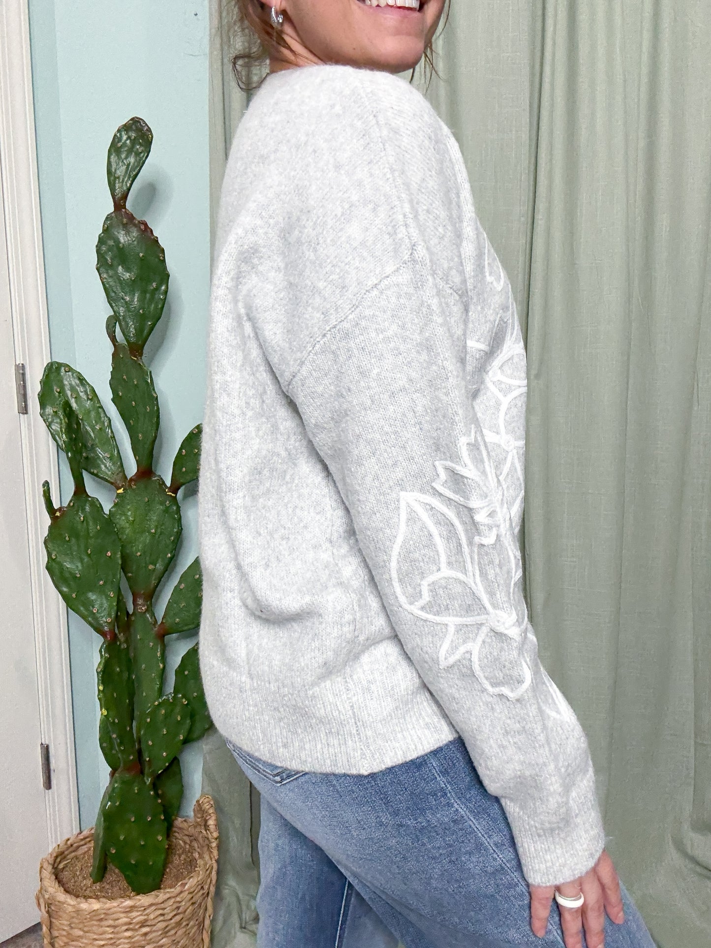 Jasmine Floral Embroidered Sweater
