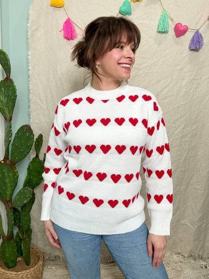 Heart on my Sleeve Knit Relaxed Sweater