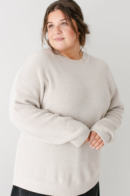 Cloud Dancer 100% Cotton Drop Sleeve Sweater