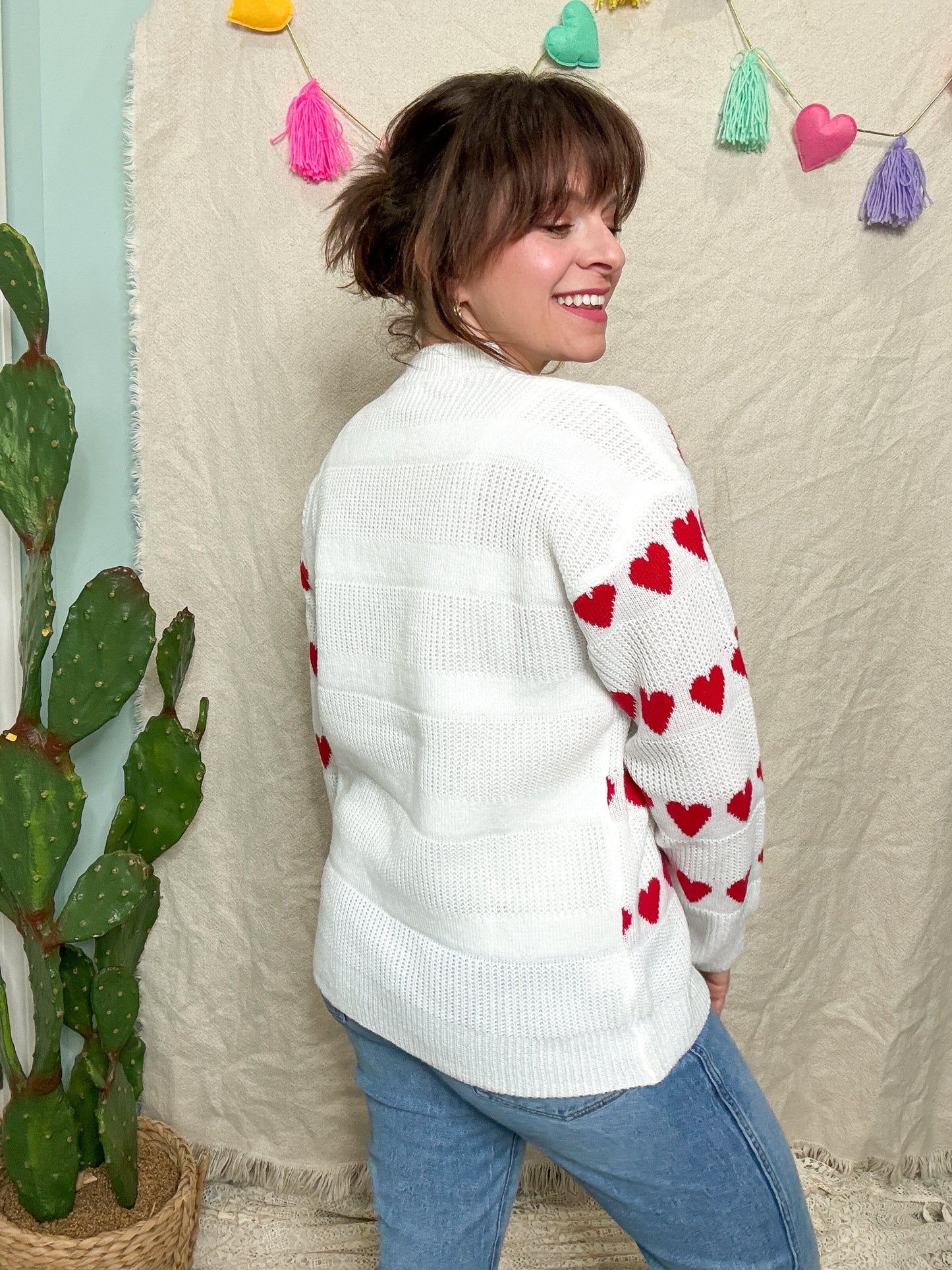 Heart on my Sleeve Knit Relaxed Sweater