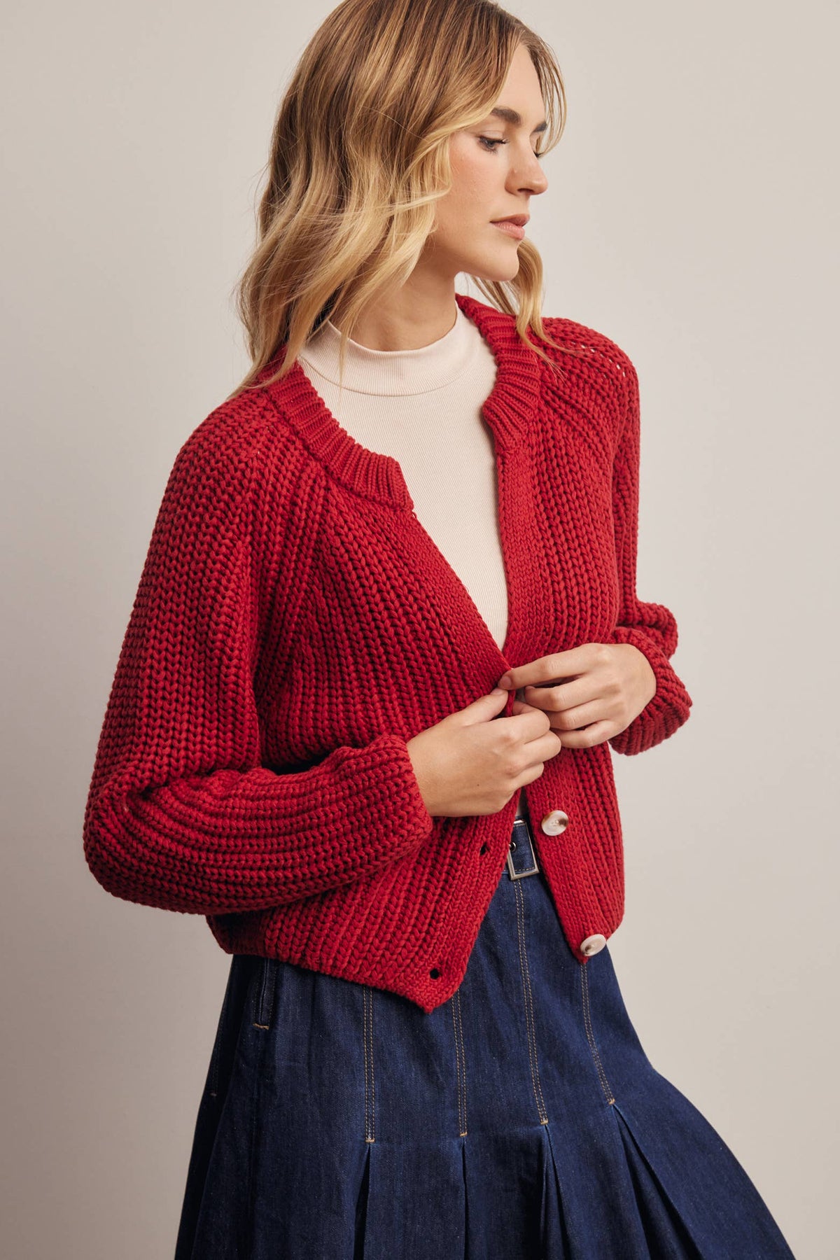 Hermione 100% Cotton Chunky Knit Cardigan
