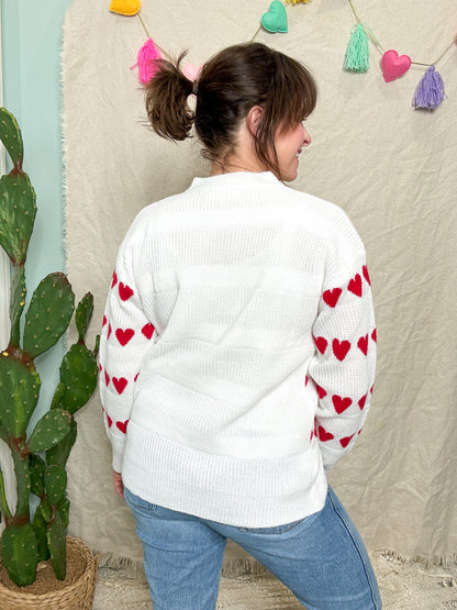 Heart on my Sleeve Knit Relaxed Sweater