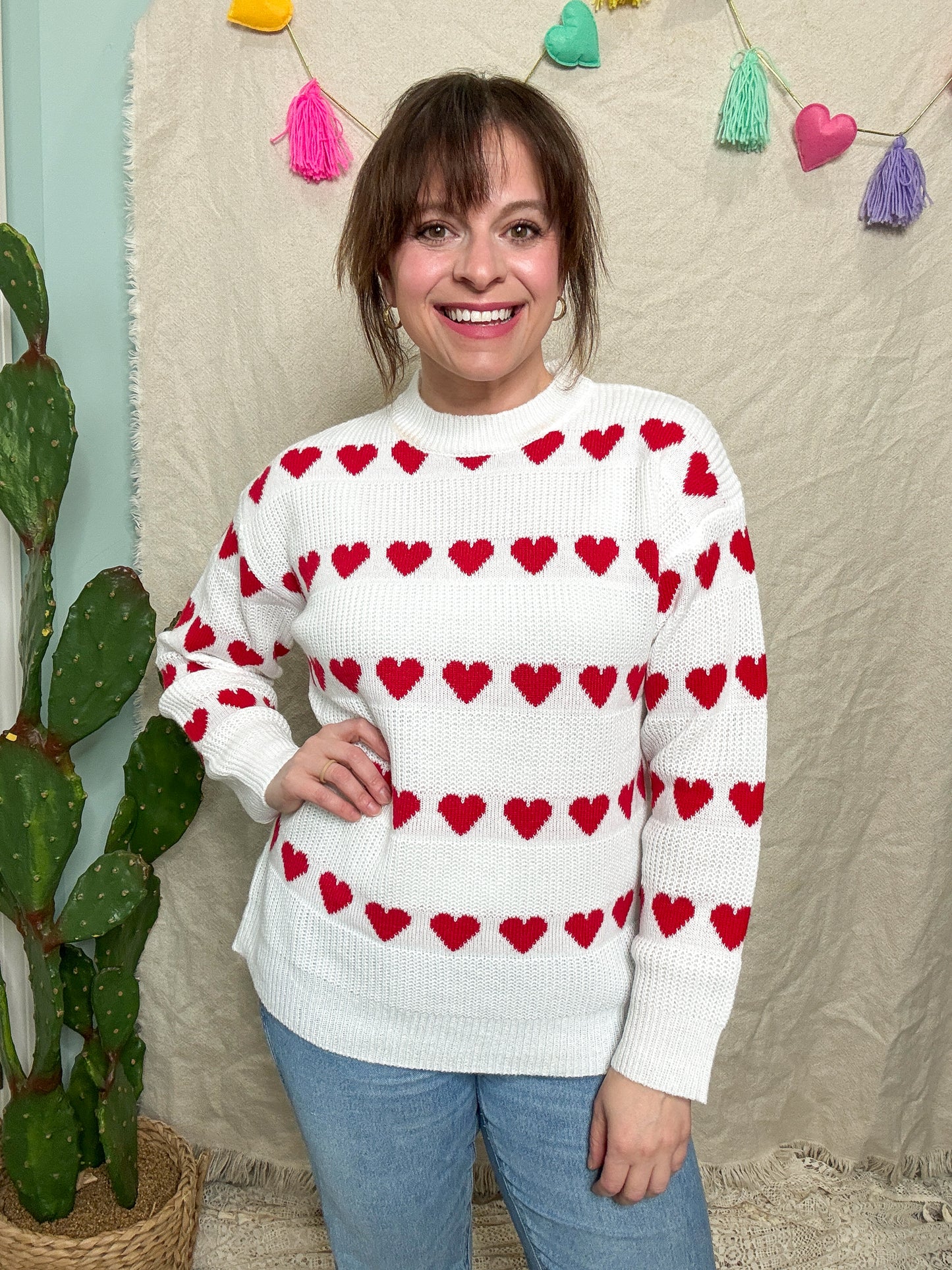 Heart on my Sleeve Knit Relaxed Sweater