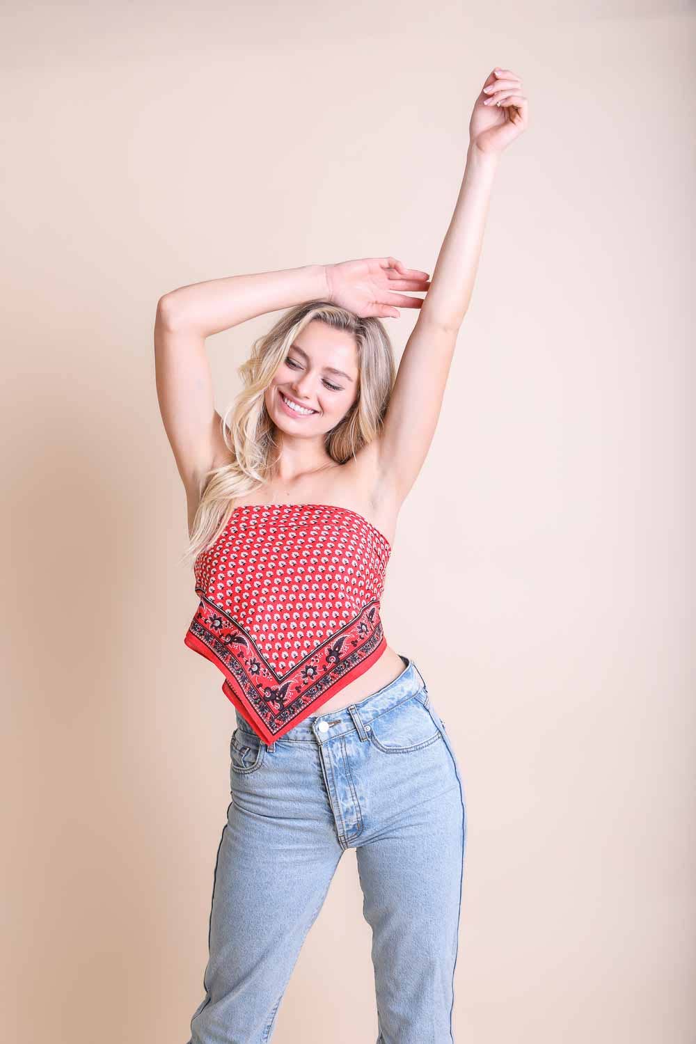 Oversized Cotton Bandana Scarf – Vintage Boho Style