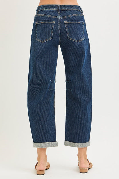 Risen Jeans Marley Corded Rolled Barrel Jeans