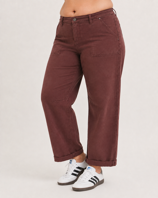 RISEN Denim Americano High Waist Cuffed Barrel Jeans