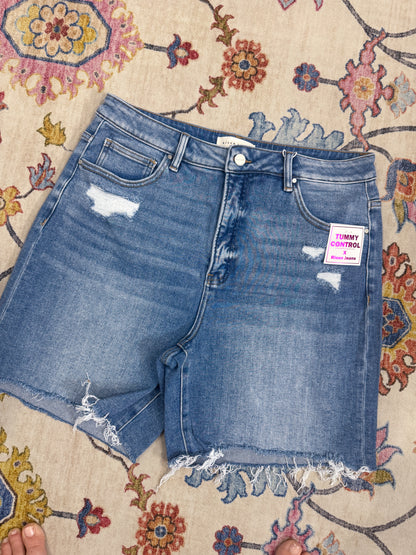 Risen Jeans Morgan  Tummy Control Relaxed Fit Distressed Shorts