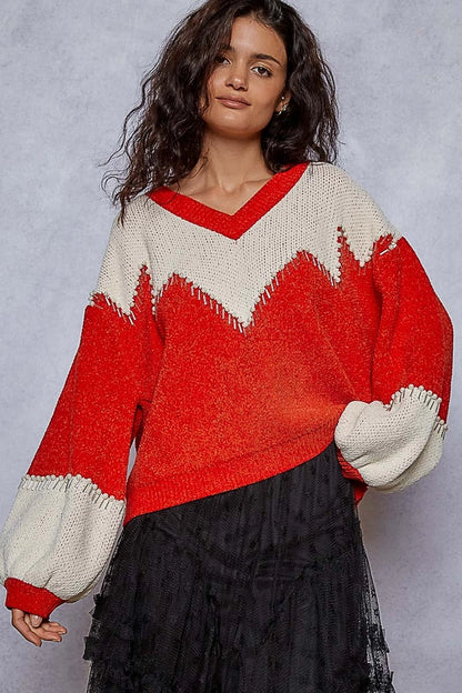 Switzerland Chenille Oversized Sweater with Pearl Detail