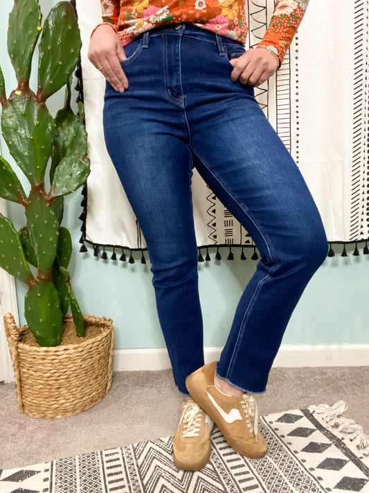 VERVET Jeanne Super High Rise Stretch Straight Leg Jeans