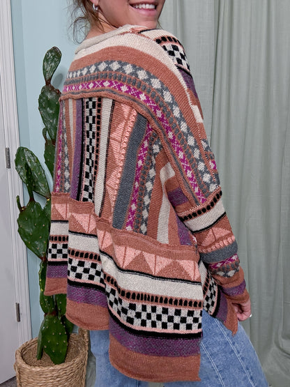 Vintage Vibes Stripe Long Sleeve Sweater