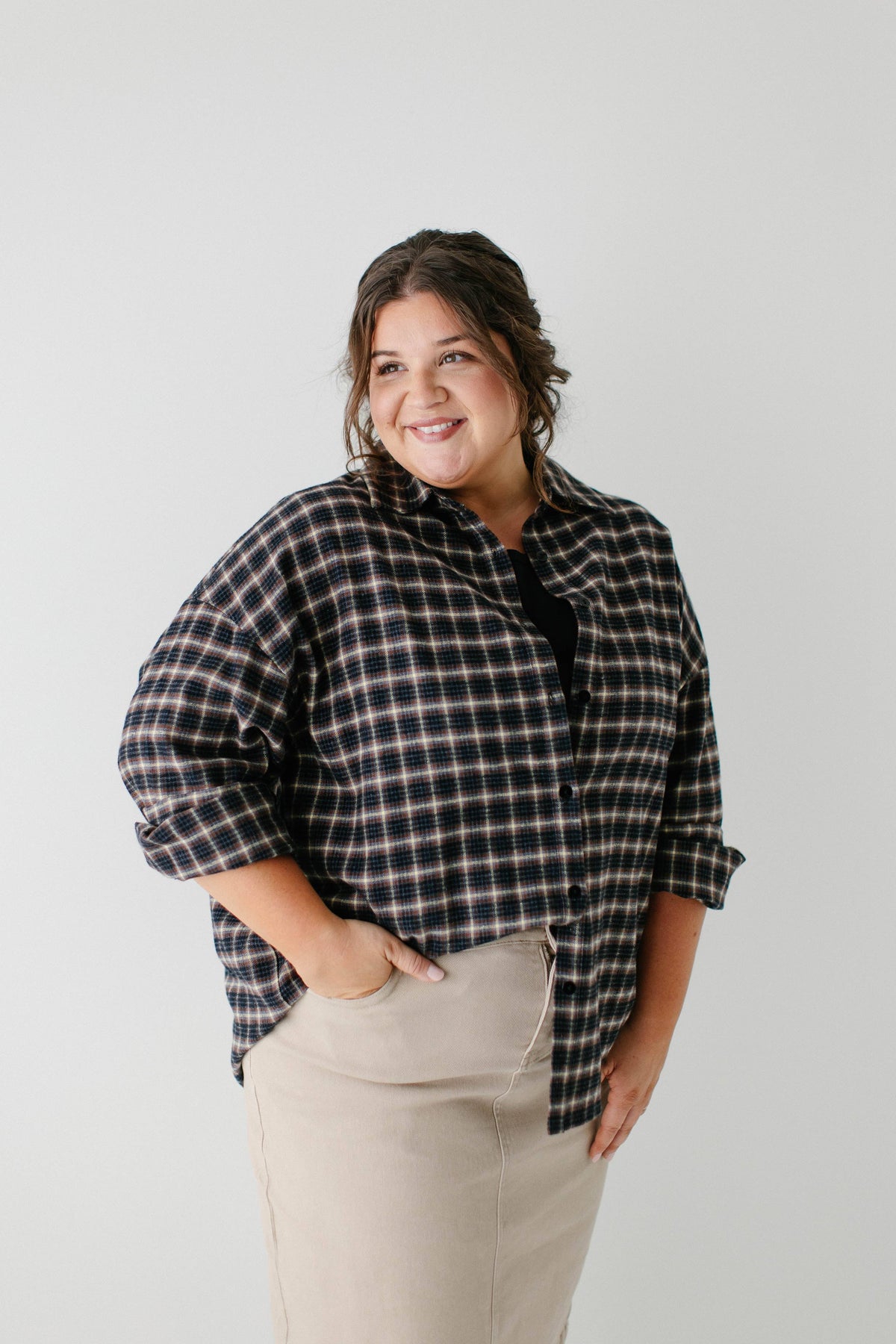 Dakota 100% Cotton Brushed Plaid Flannel Shacket