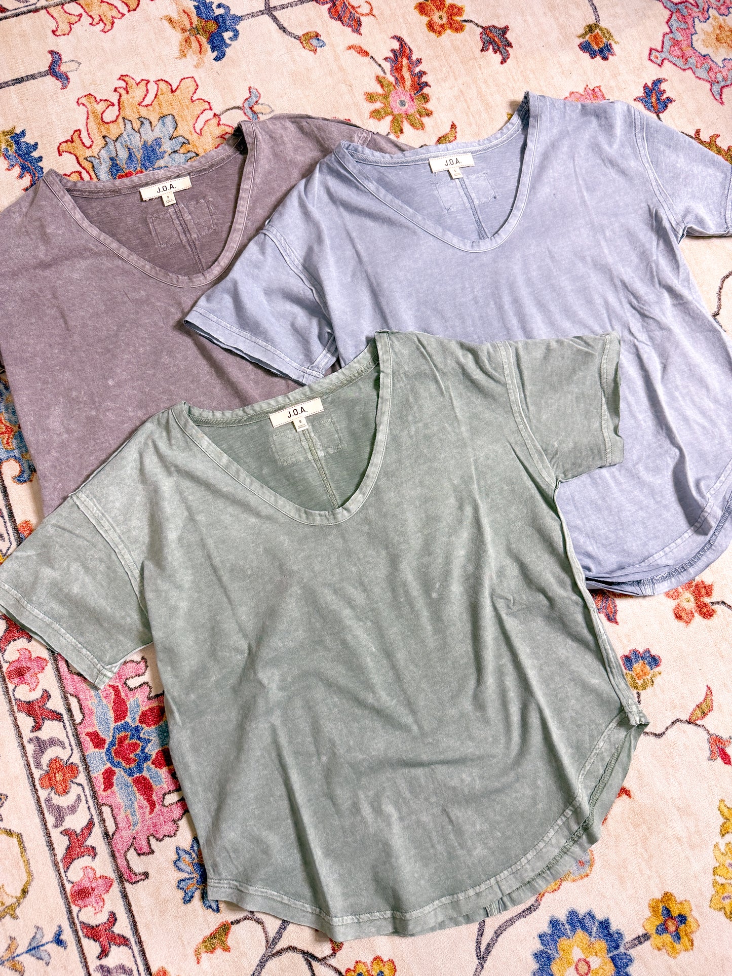 Scoop Neck Everyday Tee 100% Cotton Mineral Wash
