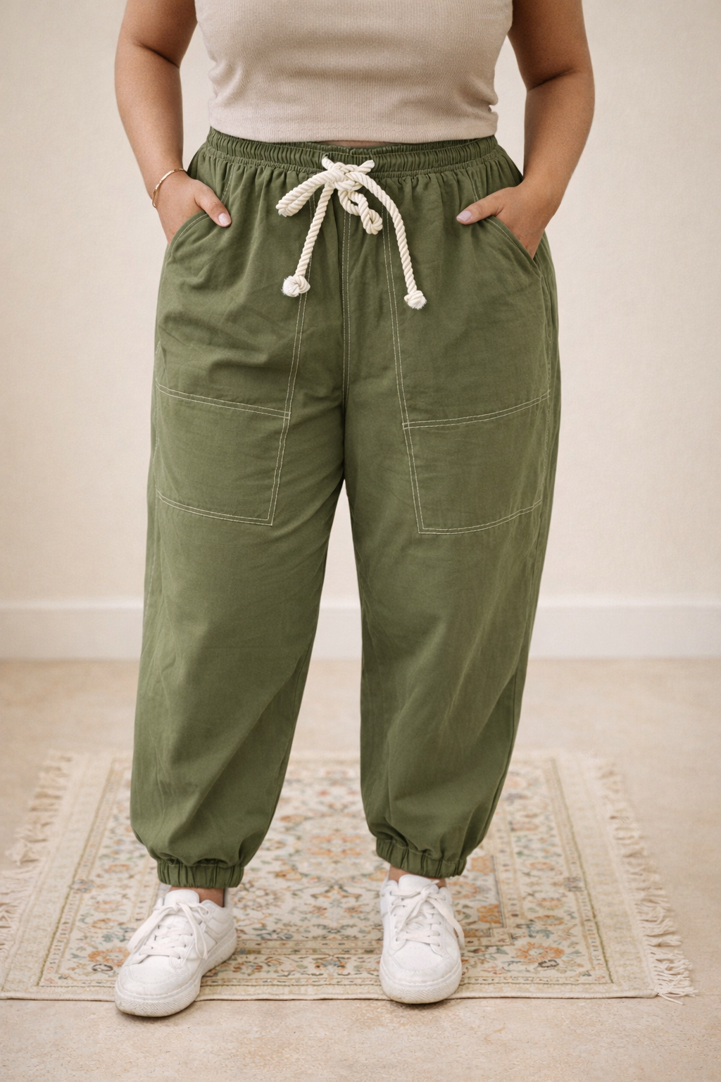 Coronado 100% Cotton Drawstring Barrel Pants