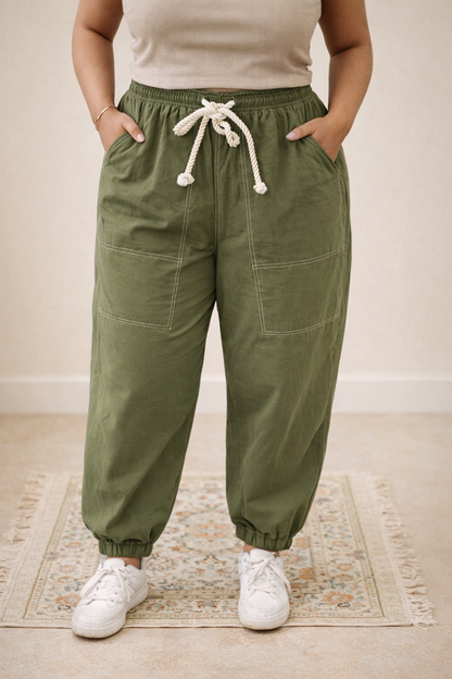Coronado 100% Cotton Drawstring Barrel Pants