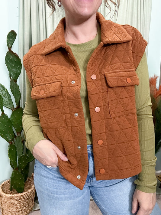 Wyoming Quilted Snap Front Vest