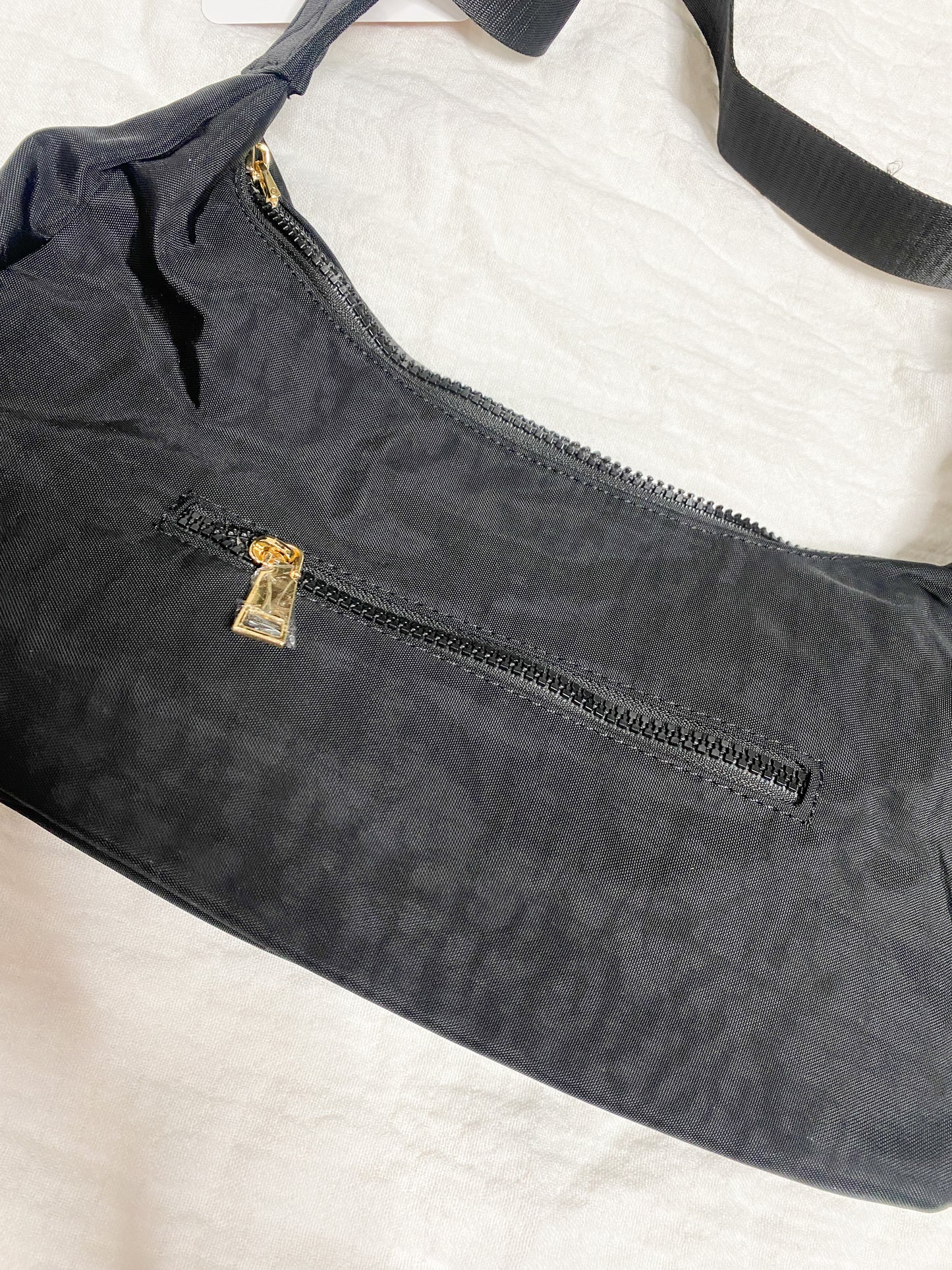 Devin Black Adjustable Hobo Bag