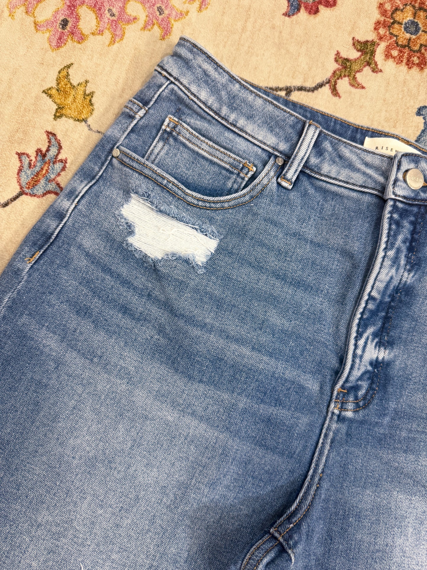 Risen Jeans Morgan  Tummy Control Relaxed Fit Distressed Shorts