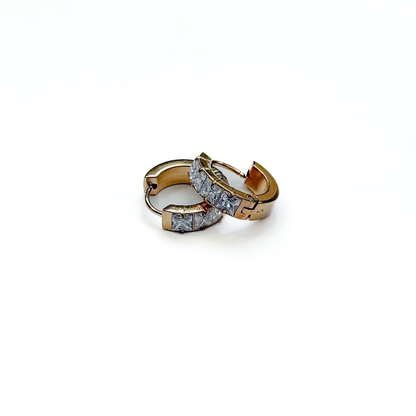 DEMI DIAMOND HUGGIE HOOPS - WATERPROOF