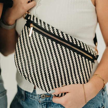 Westlyn Diagonal Stripe Bum Bag Vegan Leather
